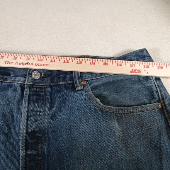 Levi’s 501 Men’s Jeans 38x32 Button Fly Straight Leg Denim Blue 2014 - Picture 11 of 14